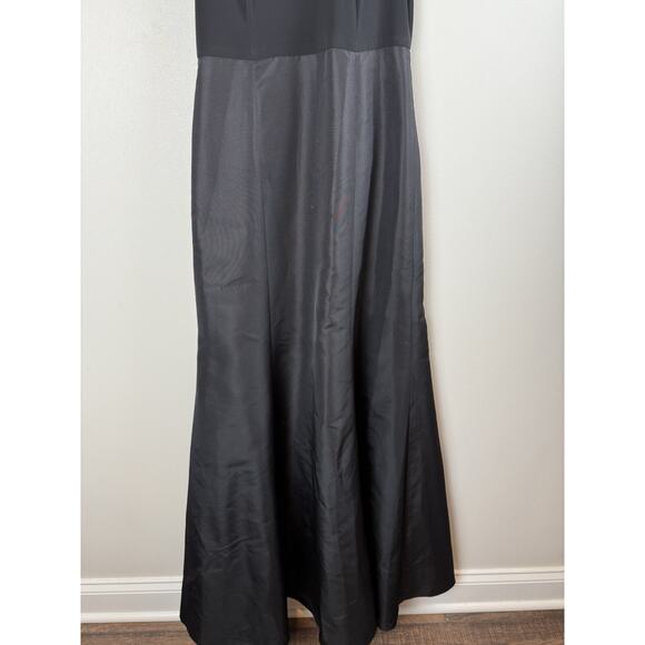 Alfred Sung Black JERSEY BODICE MIKADO Full Length Gown Dress Sz 8 D737 - Picture 3 of 12